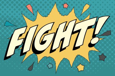 Fight Abstract cartoon frame vector background design balloon. comic word