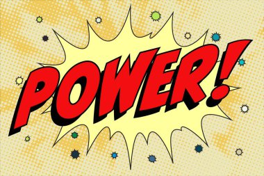 Power Abstract cartoon frame vector background design balloon. vintage bubble