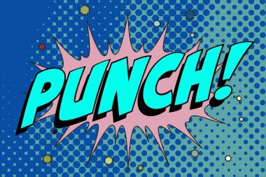 Punch Abstract cartoon frame vector background design balloon. word sketch