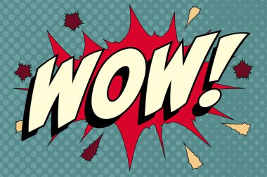 Wow Abstract cartoon frame vector background design balloon. word sketch