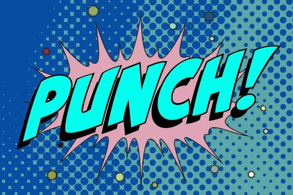 Punch Абстрактна Мультиплікаційна Рамка Векторний Дизайн Фонової Кулі Слово Ескіз — стоковий вектор