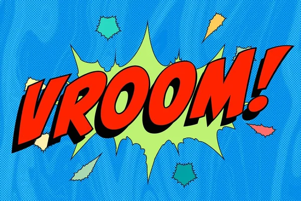 Vroom Abstract Cartoon Frame Vector Background Design Balloon Symbol — 图库矢量图片