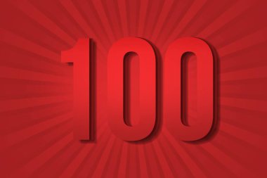 100 one hundred Number design element decoration poster template background. success letter