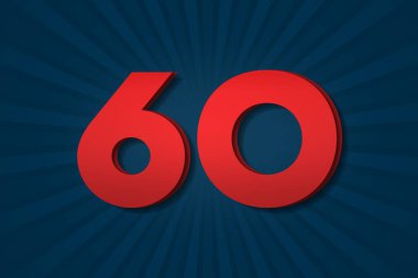 60 sixty Number count template poster design background label. abstract element