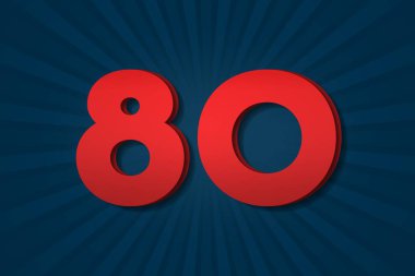 80 eighty Number count template poster design background label. element decoration