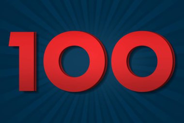 100 one hundred Number count template poster design background label. letter award