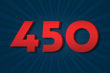 450 four hundred and fifty Number count template poster design background label. icon award