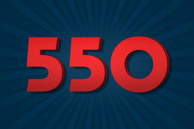 550 five hundred and fifty Number count template poster design background label. year abstract