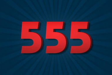 555 five hundred and fifty-five Number count template poster design background label. abstract