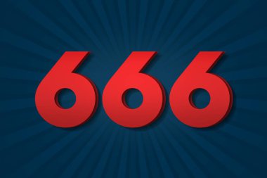 666 six hundred and sixty-six Number count template poster design background label. year icon