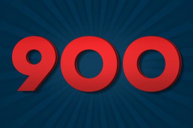 900 nine hundred Number count template poster design background label. decoration