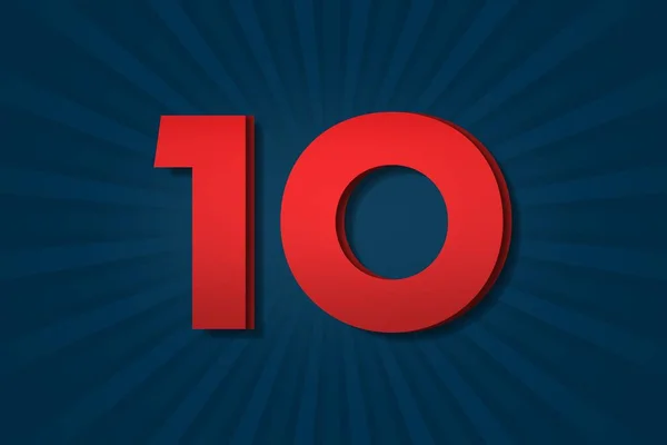 Ten Number Count Template Poster Design Background Label Icon Decoration — 图库照片