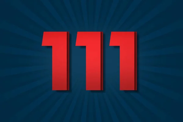 111 One Hundred Eleven Number Count Template Poster Design Background — Stockfoto