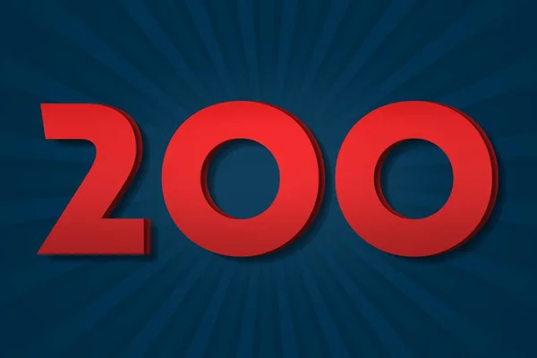 200 Two Hundred Number Count Template Poster Design Background Label — Foto Stock