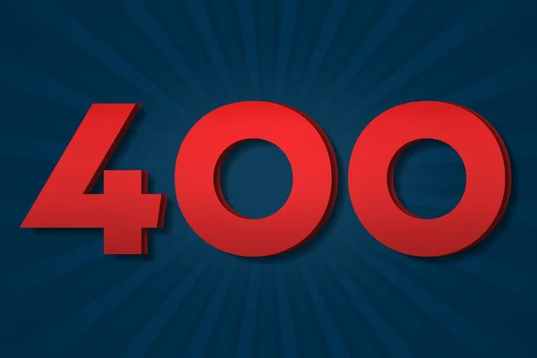 400 Four Hundred Number Count Template Poster Design Background Label — Fotografia de Stock