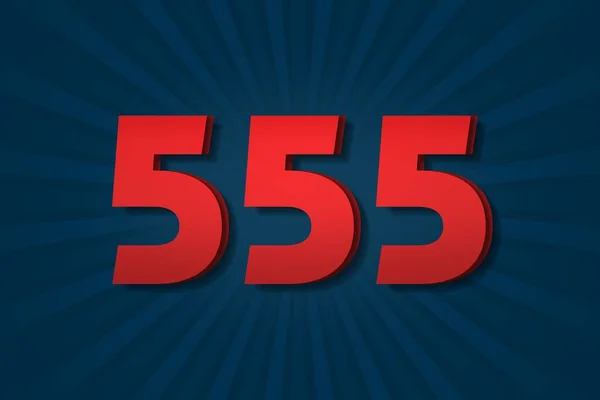 555 Five Hundred Fifty Five Number Count Template Poster Design — Stockfoto