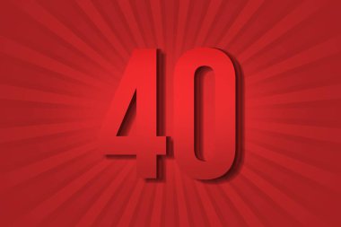 40 forty Number design element decoration poster template background. label illustration
