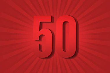 50 fifty Number design element decoration poster template background. logo letter