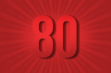 80 eighty Number design element decoration poster template background. luxury anniversary