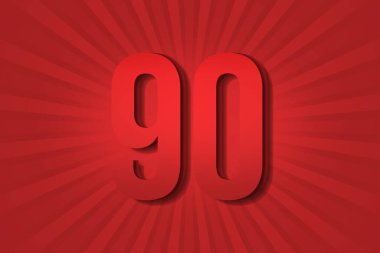 90 ninety Number design element decoration poster template background. letter logo