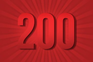 200 two hundred Number design element decoration poster template background. reward anniversary