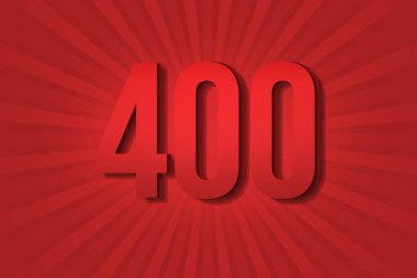 400 four hundred Number design element decoration poster template background. icon anniversary