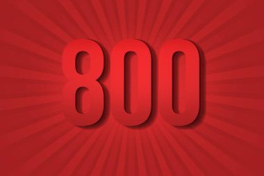 800 eight hundred Number design element decoration poster template background. icon reward