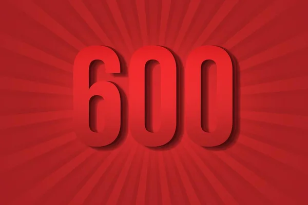 600 Six Hundred Number Design Element Decoration Poster Template Background — Zdjęcie stockowe