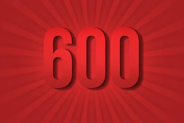 600 Six Hundred Number Design Element Decoration Poster Template Background — 图库照片