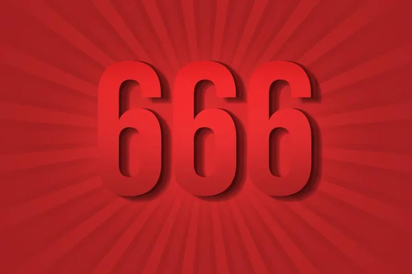 666 Six Hundred Sixty Six Number Design Element Decoration Poster — Foto de Stock