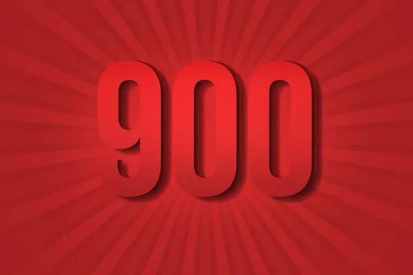 900 Nine Hundred Number Design Element Decoration Poster Template Background — Foto Stock