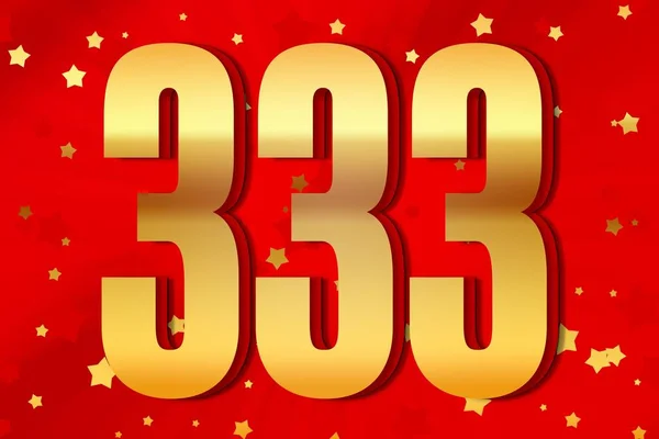 333 Three Hundred Thirty Three Gold Number Count Template Poster — 스톡 사진