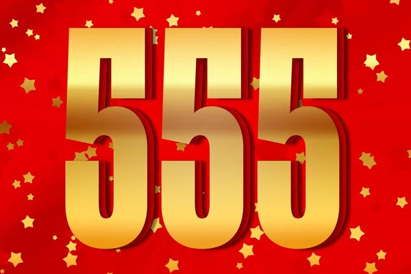 555 Five Hundred Fifty Five Gold Number Count Template Poster — Stock Photo, Image