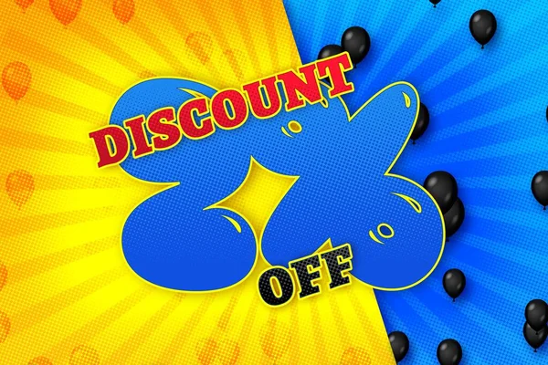 Two Percent Sale Discount Shopping Banner Balloon Background Wedding Design — Stok fotoğraf