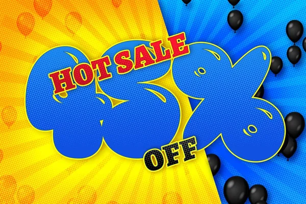 45 forty-five Percent off sale discount shopping banner balloon background. price offer