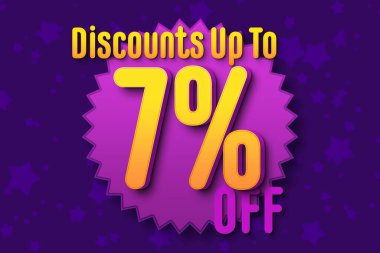 7 seven Percent off super sale black friday shopping halftone banner background. coupon exclusive sale