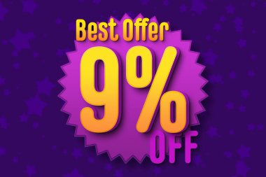 9 nine Percent off super sale black friday shopping halftone banner background. frame offer