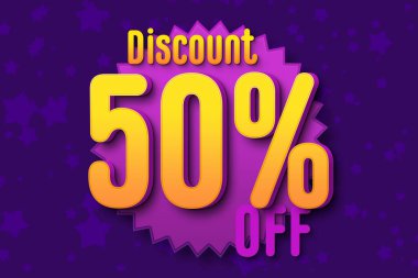 50 fifty Percent off super sale black friday shopping halftone banner background. hot sale flash sale