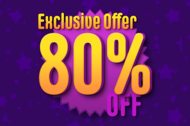 80 eighty Percent off super sale black friday shopping halftone banner background. sale special sale