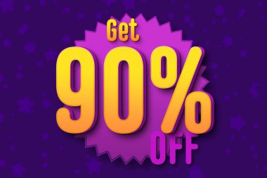 90 ninety Percent off super sale black friday shopping halftone banner background. special sale mega sale