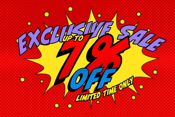 Seven Percent Sale Discount Shopping Banner Balloon Cartoon Price Frame — Stok Foto