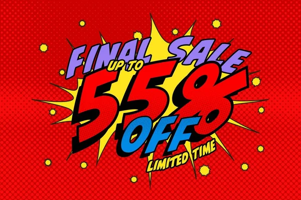 55 fifty-five Percent off sale discount shopping banner balloon cartoon. shop poster