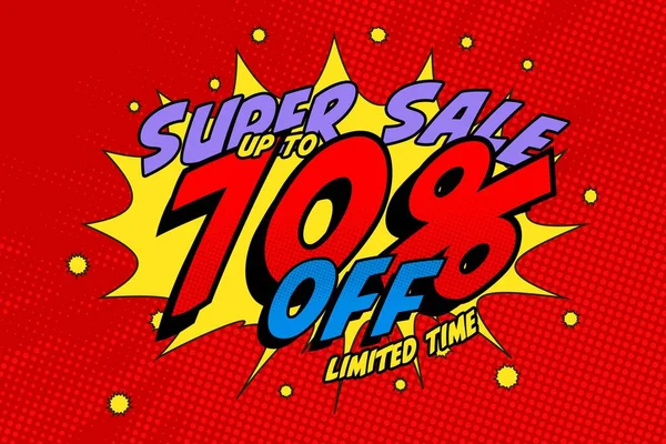 Seventy Percent Sale Discount Shopping Banner Balloon Cartoon Promotion Business — Stok Foto