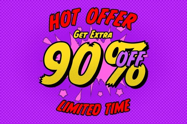 Ninety Percent Sale Discount Shopping Banner Balloon Cartoon Business Abstract — Stok Foto