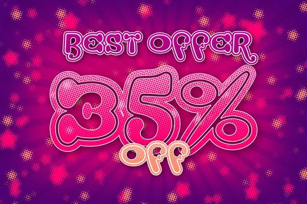 35 thirty-five Percent off super sale shopping halftone banner background design. hot sale exclusive sale