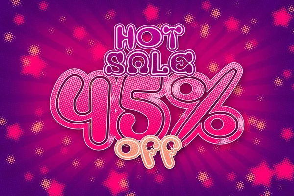45 forty-five Percent off super sale shopping halftone banner background design. limited sale hot sale