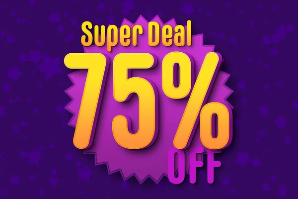 Seventy Five Percent Super Sale Black Friday Shopping Halftone Banner — Stock fotografie