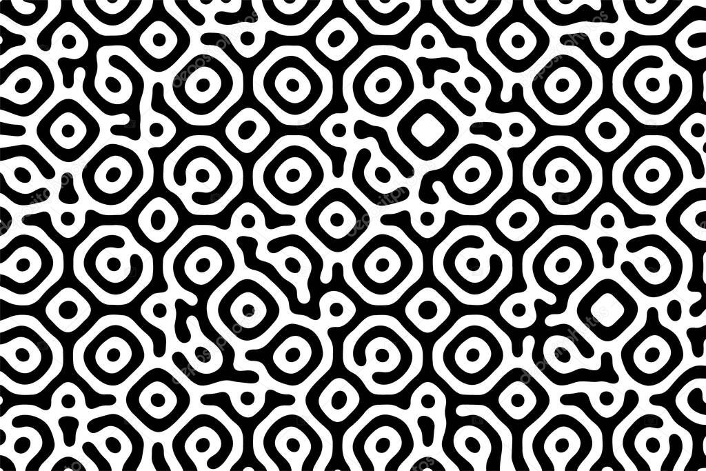 Turing ornament halftone puzzle pattern. diffuse grunge