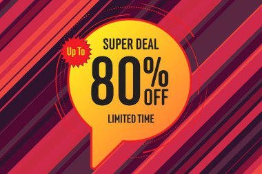 % 80 indirimli bayrak satış etiketi. para simgesi