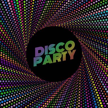 İllüstrasyon tasarımı disko retro vektör parti arka planı. arkaplan